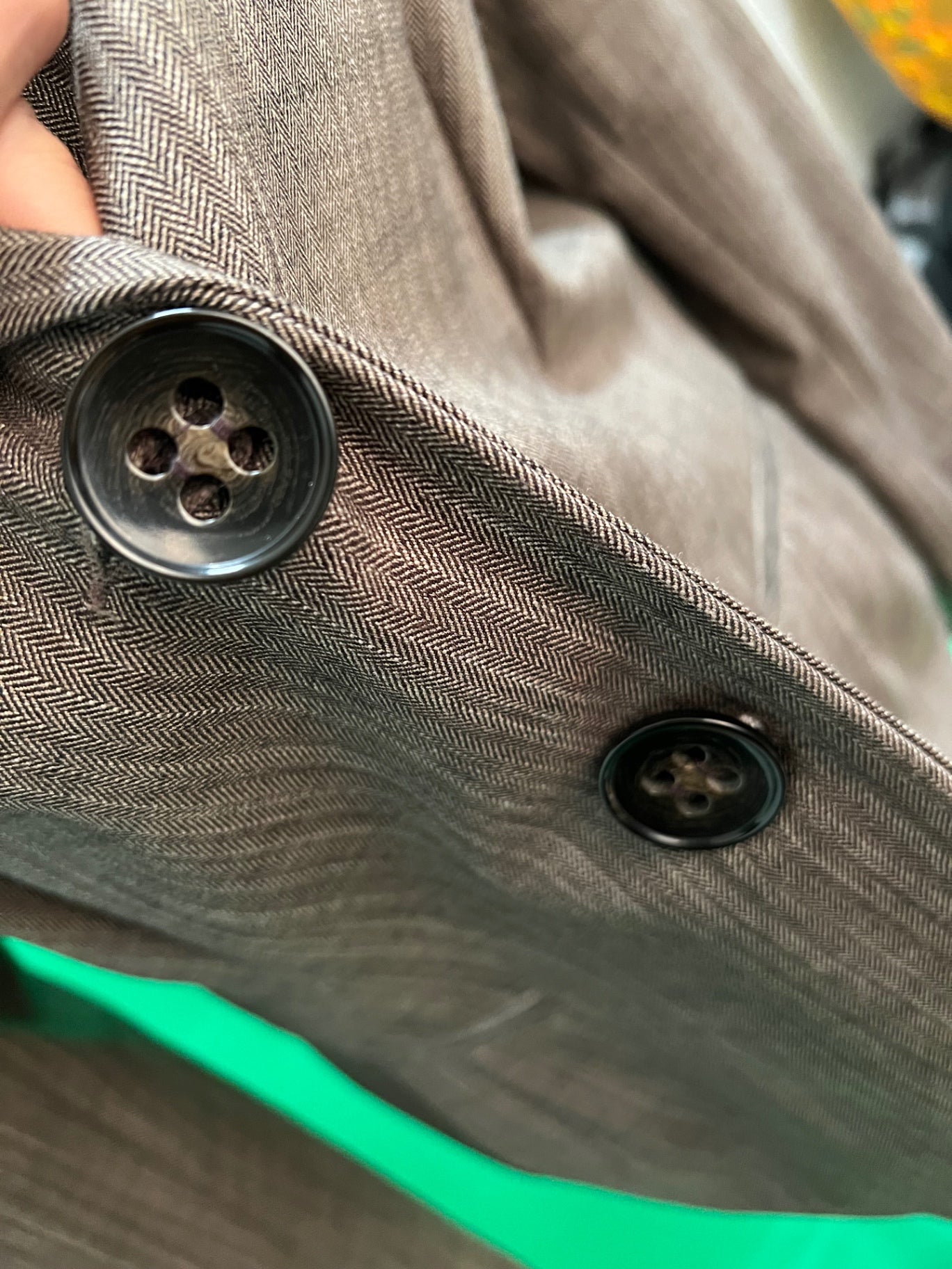 Comma Blazer 44 Braun dezent gestreift mit Falten an der Taille