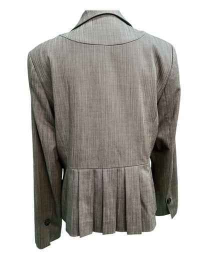 Comma Blazer 44 Braun dezent gestreift mit Falten an der Taille