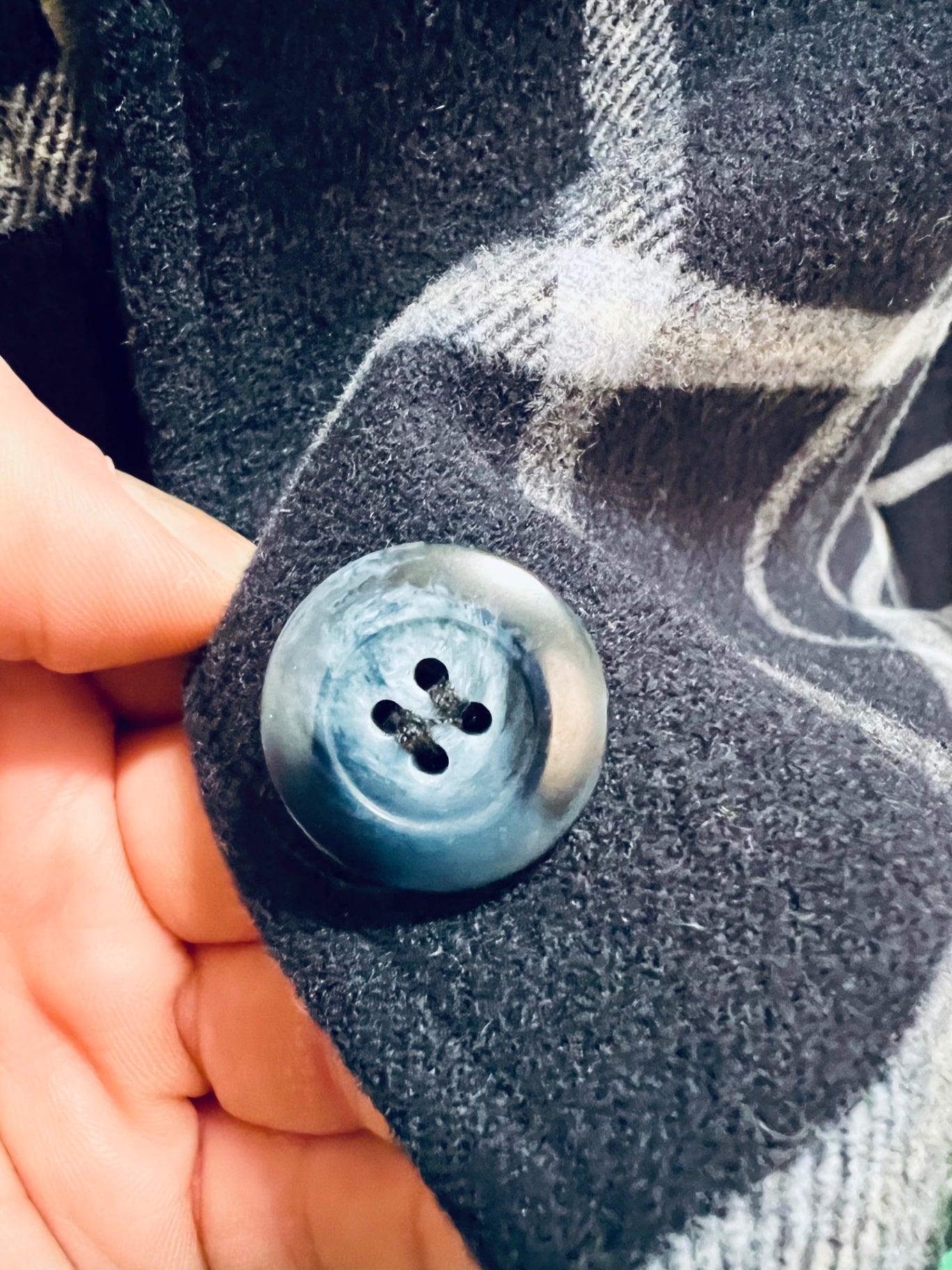 Vintage Basler Hemd M 38 Blau kariert Schurwolle + Angora