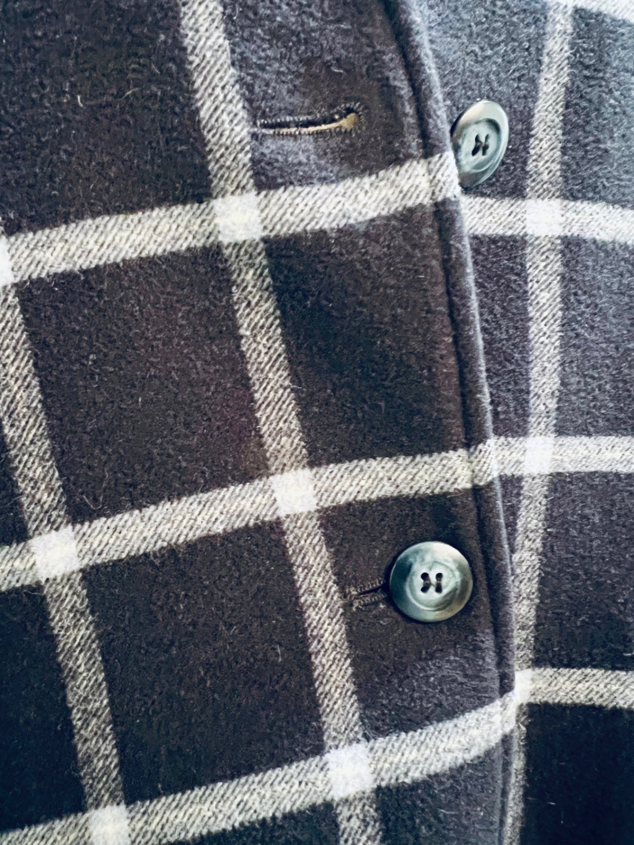 Vintage Basler Hemd M 38 Blau kariert Schurwolle + Angora