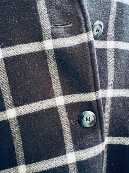 Vintage Basler Hemd M 38 Blau kariert Schurwolle + Angora
