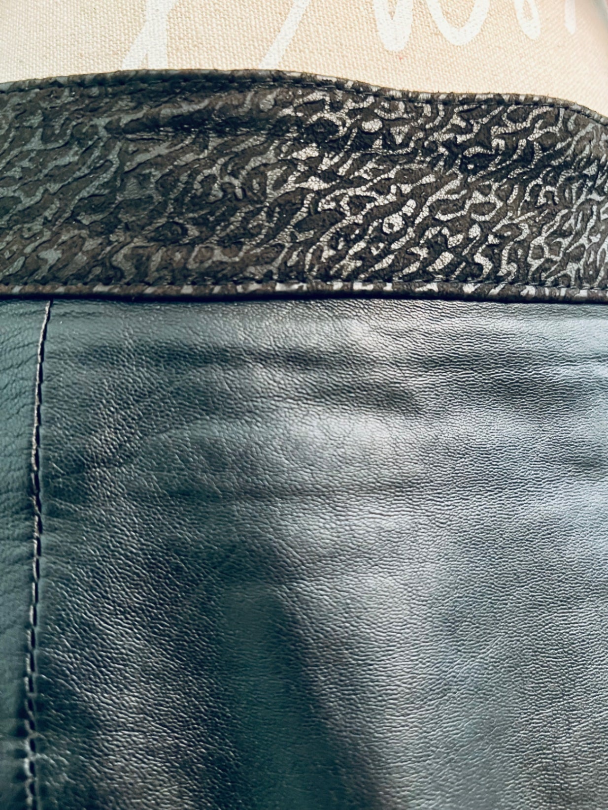 Vintage Leder Stufen Rock Ca. Gr. 40 Schwarz
