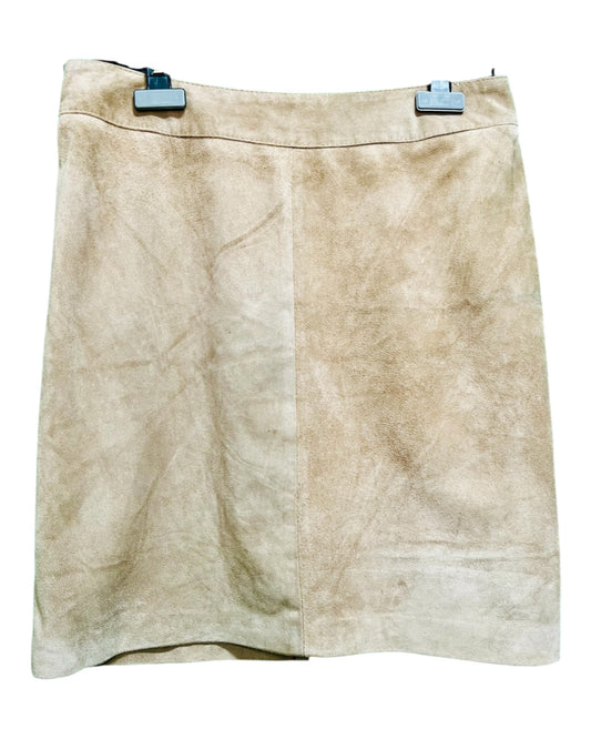 Vintage Wildleder Mini Rock Ca. 34 / 36 Beige