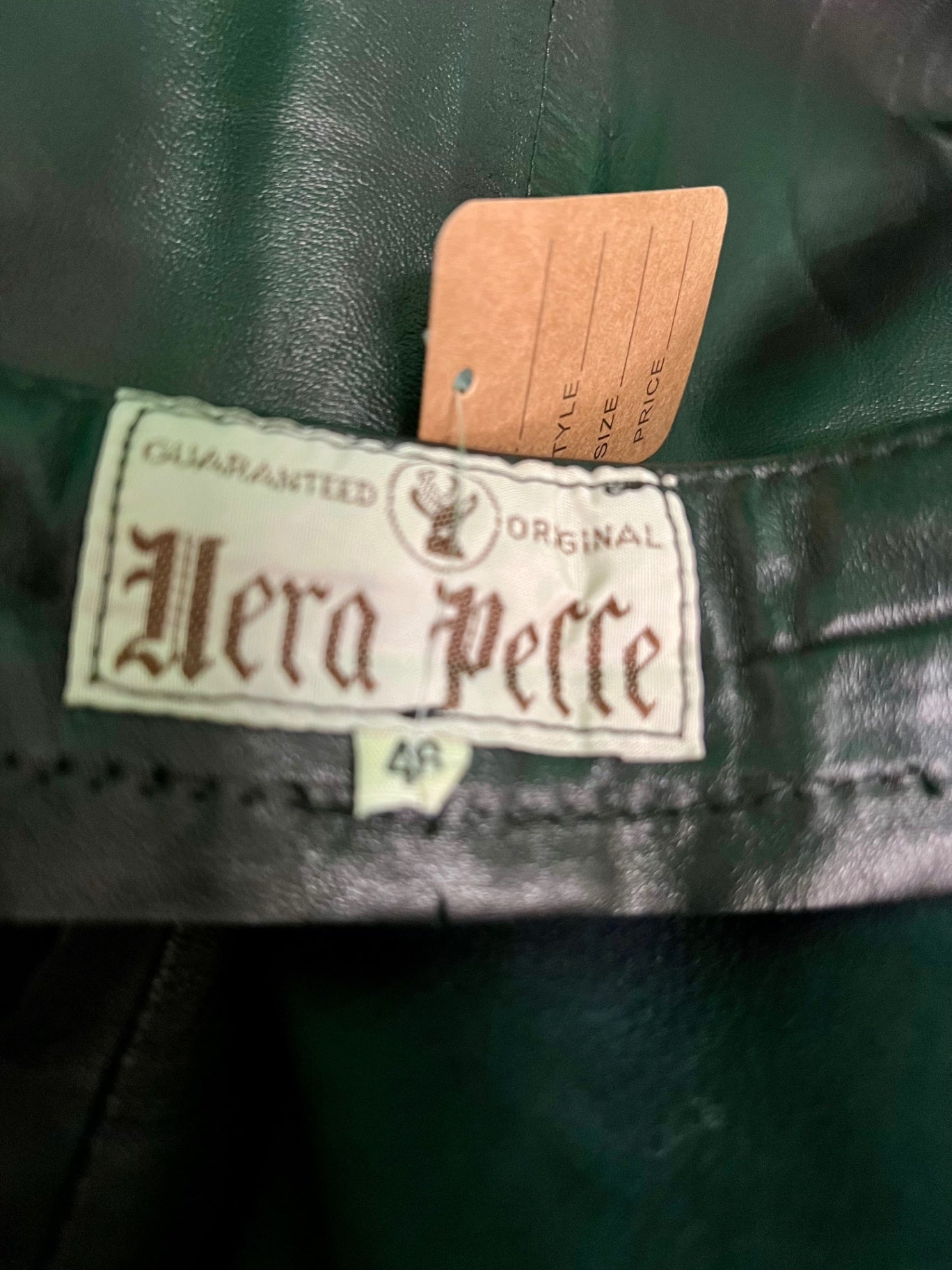 Vintage Leder Rock Ca. 38 Schwarz