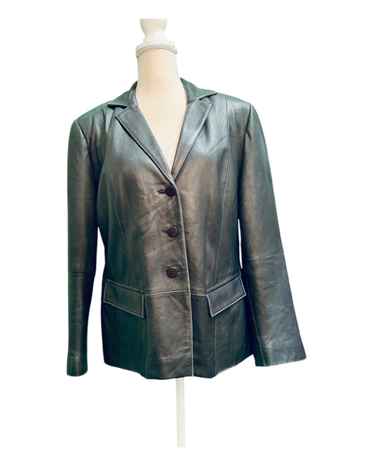 Prestige Leder Blazer 44 Dunkelblau