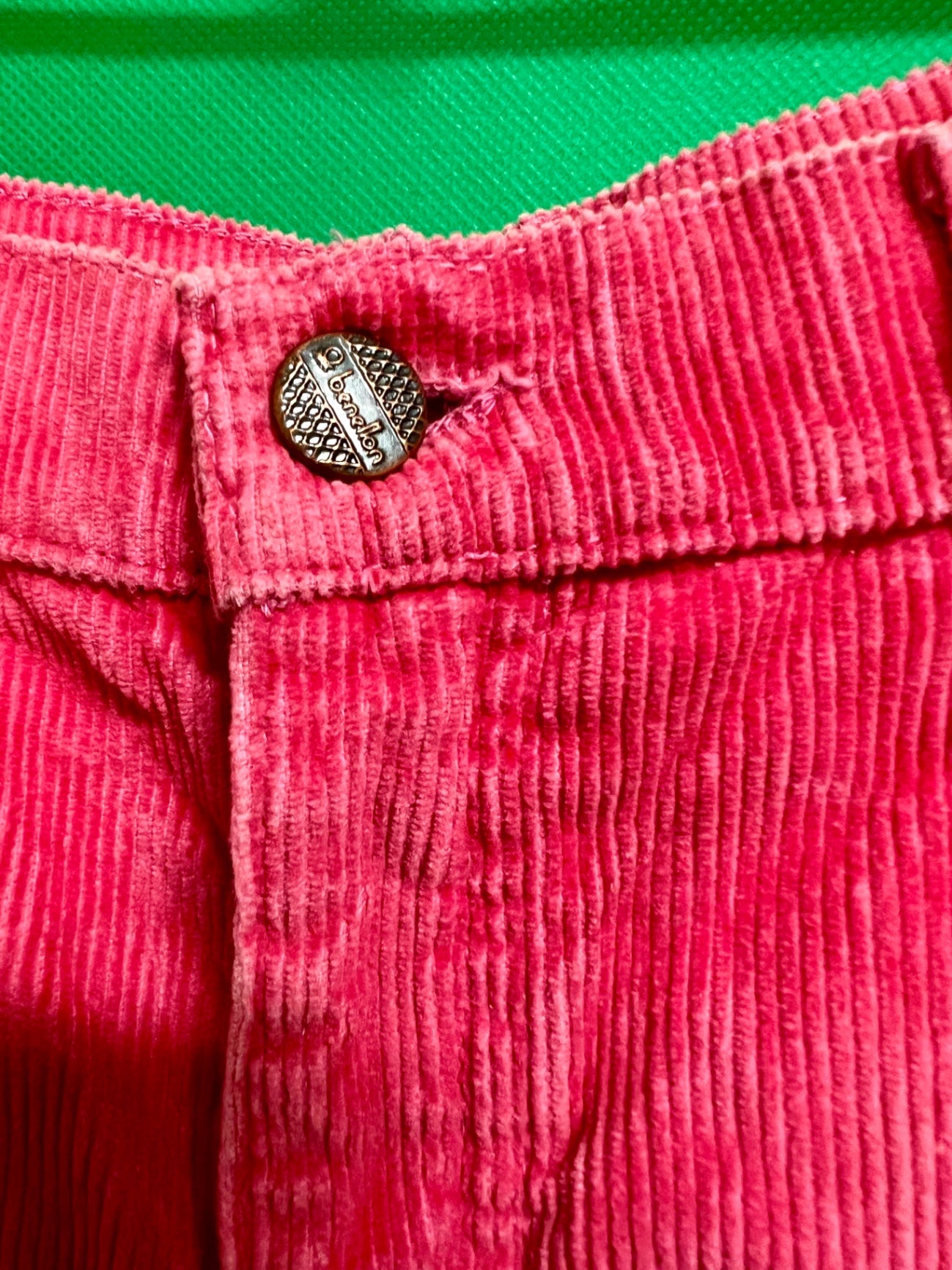 Vintage Benetton Hose Cord M Pink Y2K Cargo