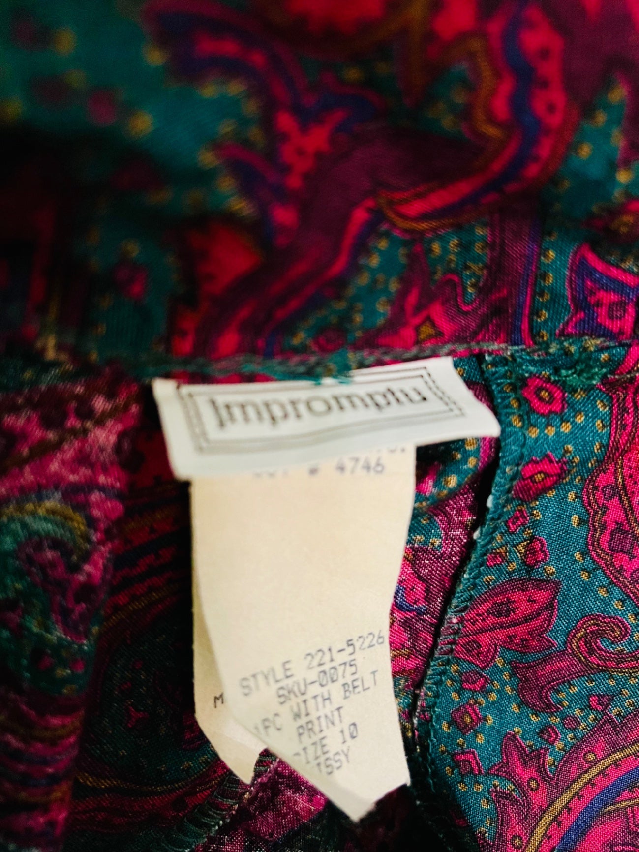 Impromptu Vintage Kleid 36/38 Mehrfarbig Viskose
