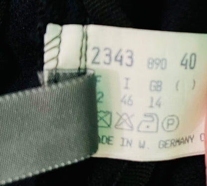 Vintage Vera Mont 80s Kleid 40 Blau Schwarz