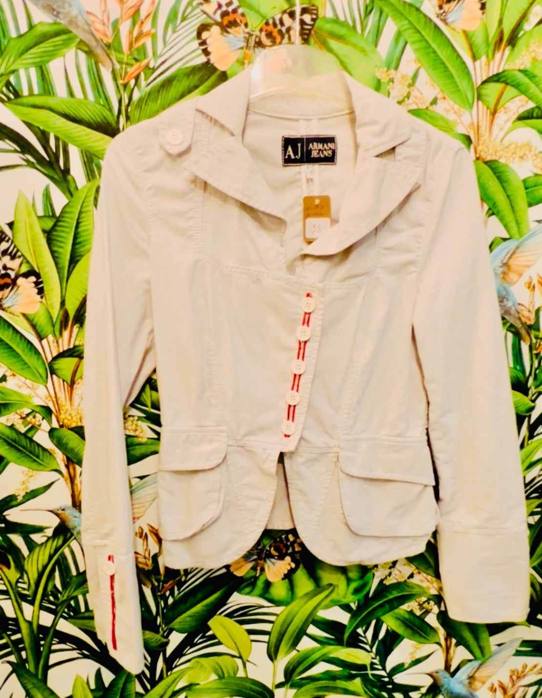 Vintage Armani Jeans Jacke / Blazer Xs / Xxs Weiß