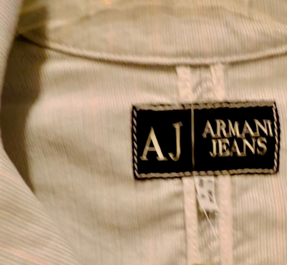 Vintage Armani Jeans Jacke / Blazer Xs / Xxs Weiß