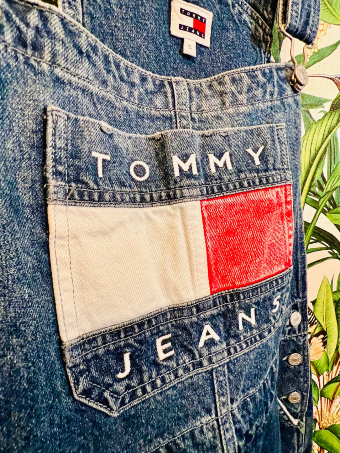 Vintage Tommy Hilfiger Latzhose S Blau Mid Blue Rigid