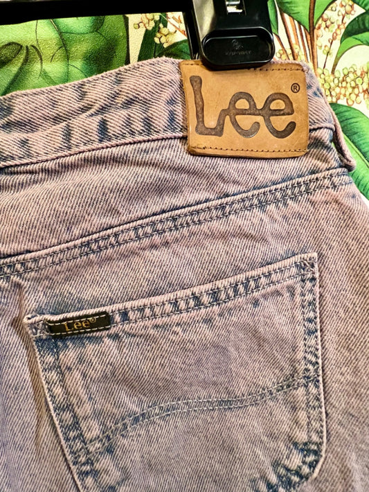 Vintage Lee Mid Jeansrock W29 M L Rosa Blau Denim