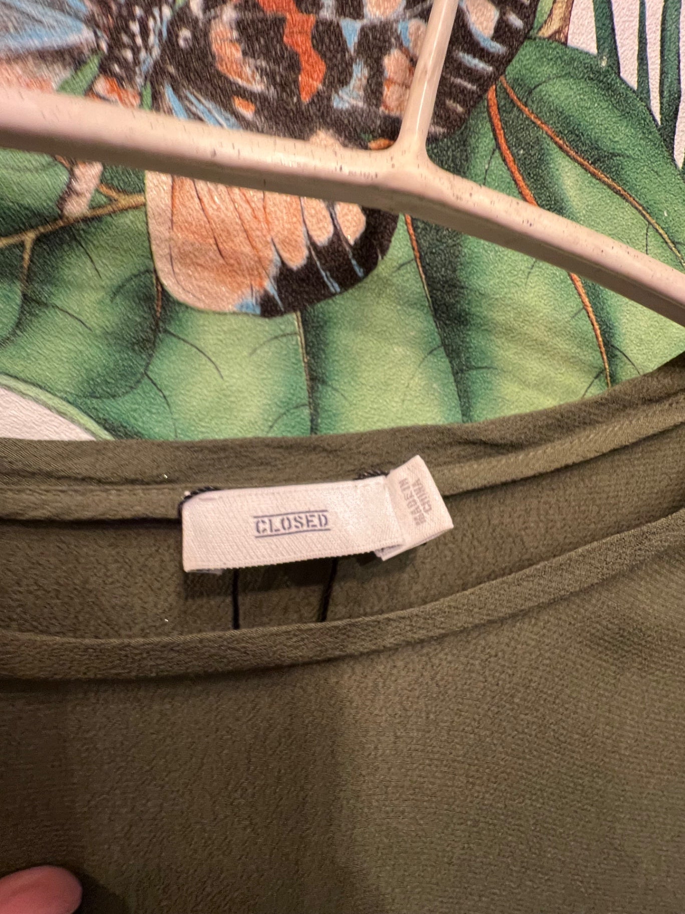 Closed Kleid S M Olive Grün Viskose Oversize