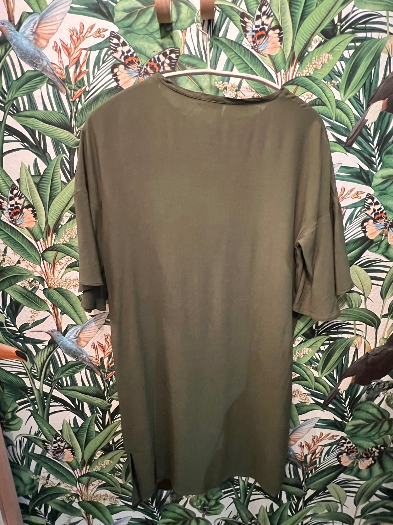 Closed Kleid S M Olive Grün Viskose Oversize