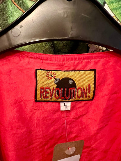 Vintage Revolution Weste L Rot Himbeerrot Seide