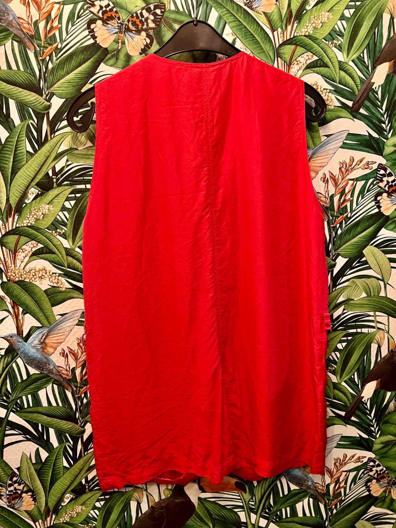 Vintage Revolution Weste L Rot Himbeerrot Seide