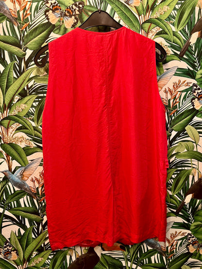 Vintage Revolution Weste L Rot Himbeerrot Seide