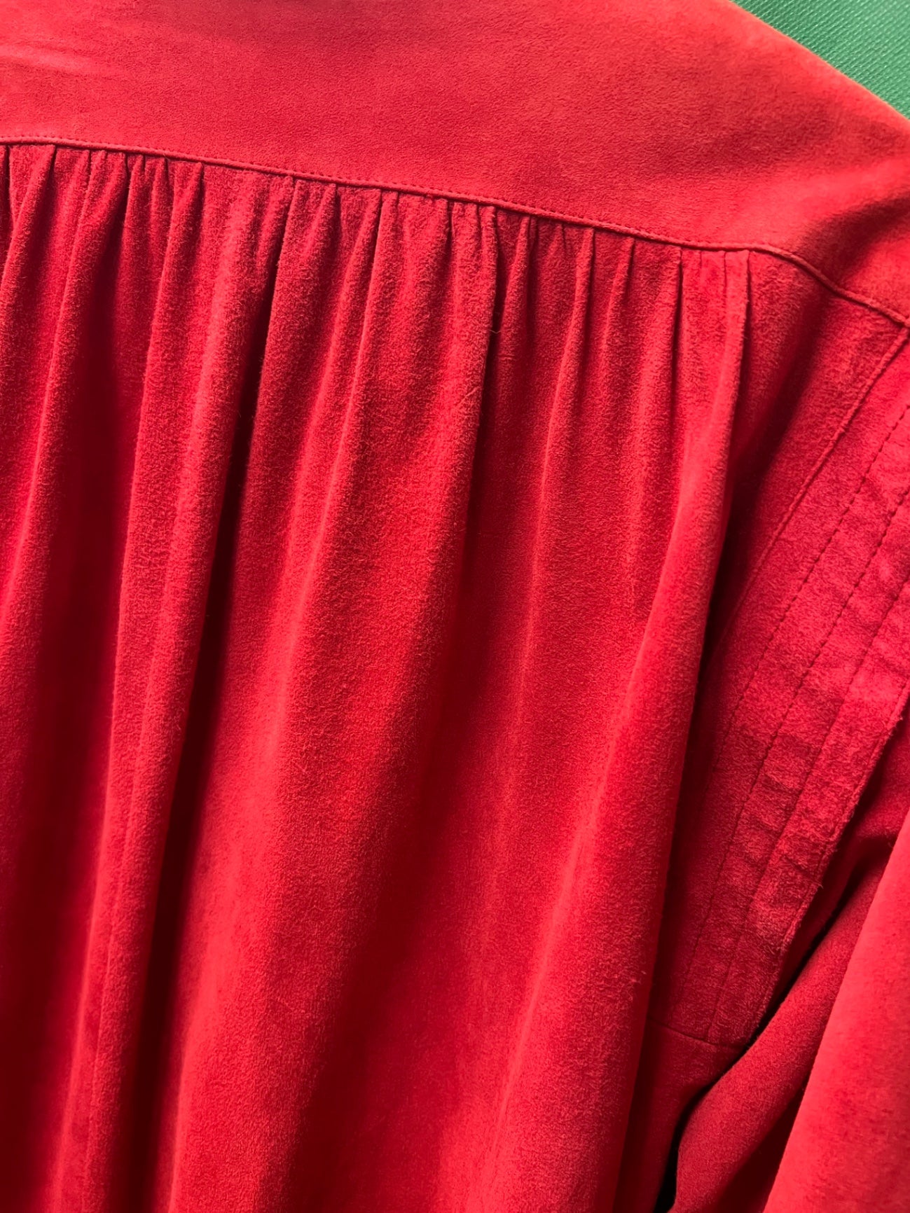 Vintage Mario Valentino Hemd 40 42 Rot Wildleder