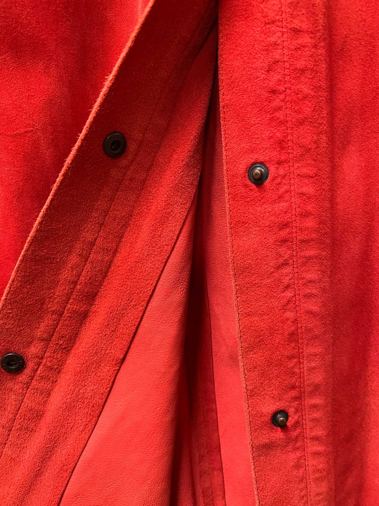 Vintage Mario Valentino Hemd 40 42 Rot Wildleder