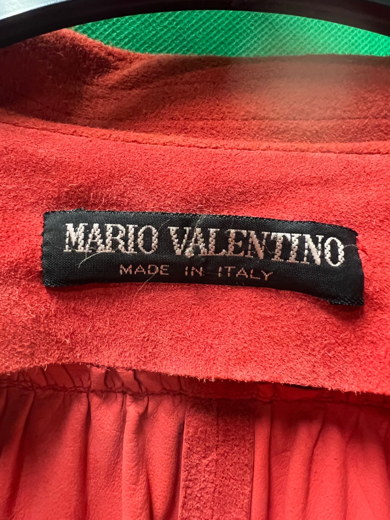 Vintage Mario Valentino Hemd 40 42 Rot Wildleder