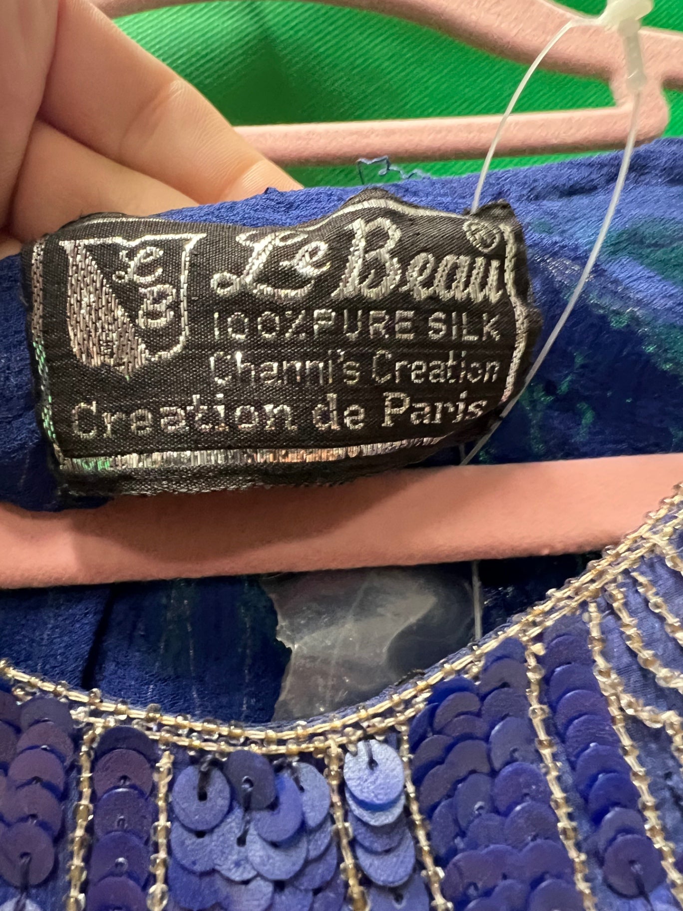 True Vintage Le Beau 80s Blusentop 40/42 Blau