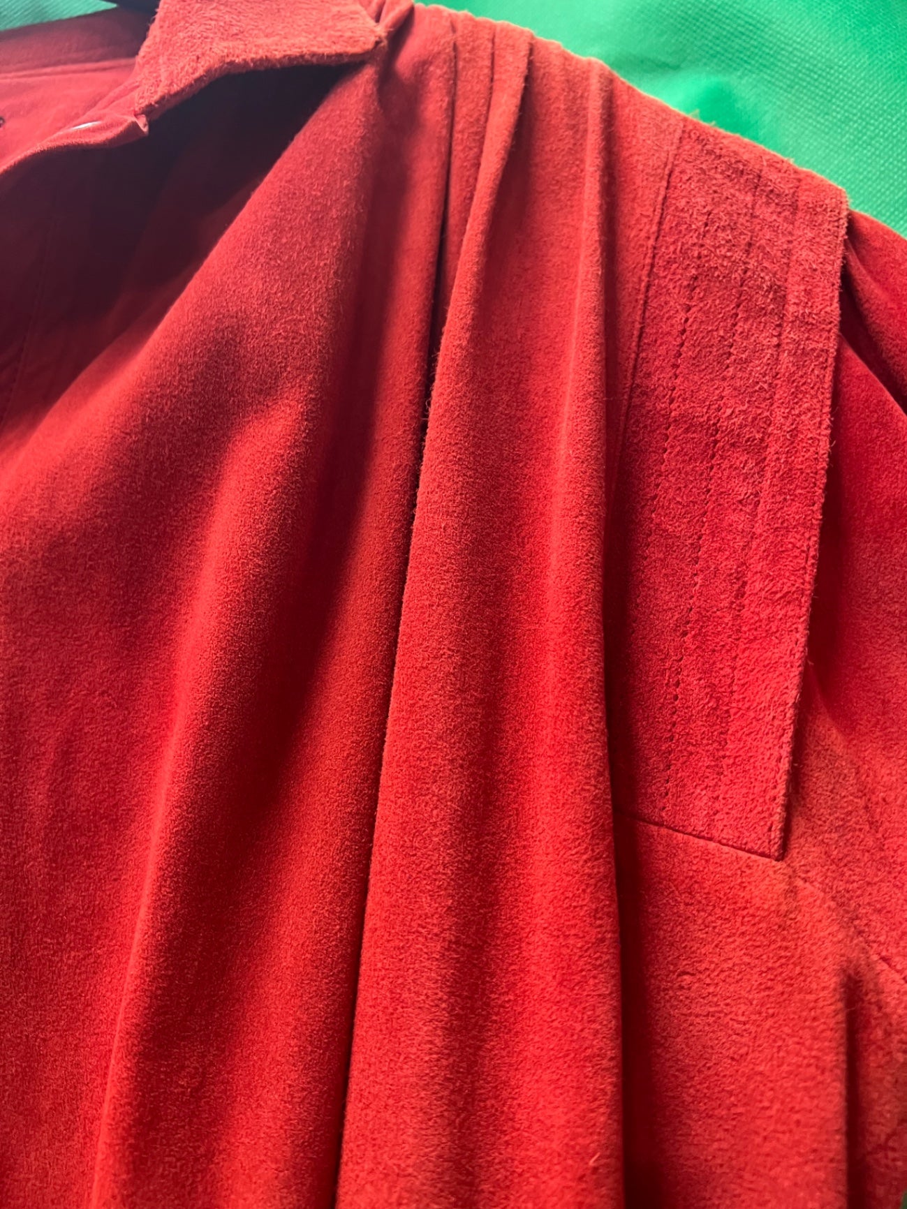 Vintage Mario Valentino Hemd 40 42 Rot Wildleder