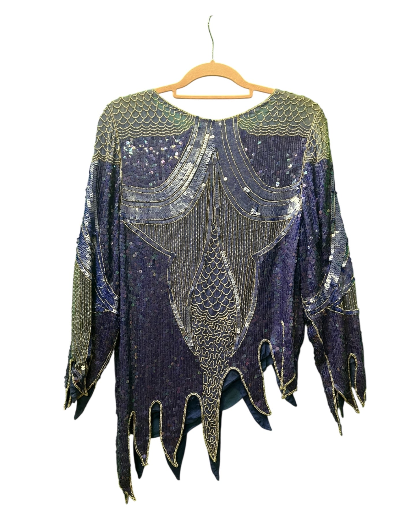 True Vintage Le Beau 80s Blusentop 40/42 Blau