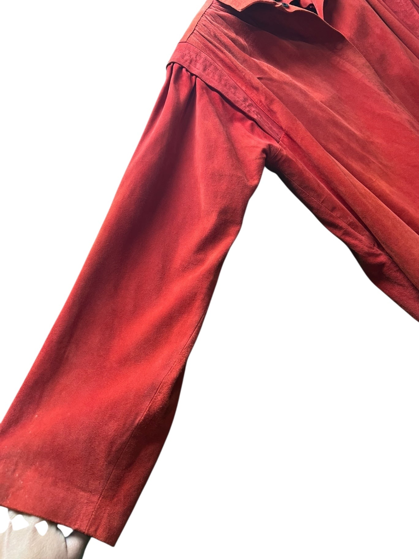 Vintage Mario Valentino Hemd 40 42 Rot Wildleder
