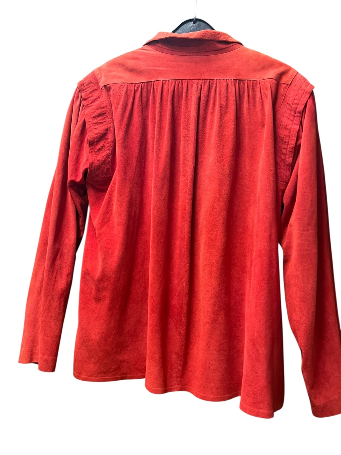Vintage Mario Valentino Hemd 40 42 Rot Wildleder