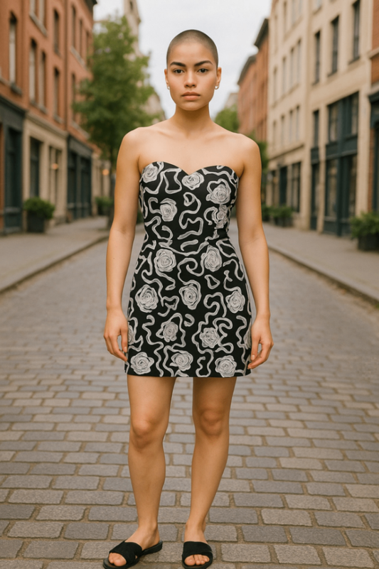 Rare London Kleid M Schwarz und Weiß