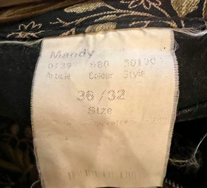 MAC Hose 36 S Schwarz mit Muster floral braun