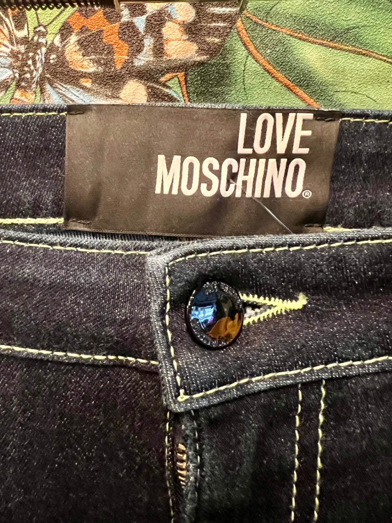 Love Moschino Jeans W 30 M Dunkelblau Neongelb
