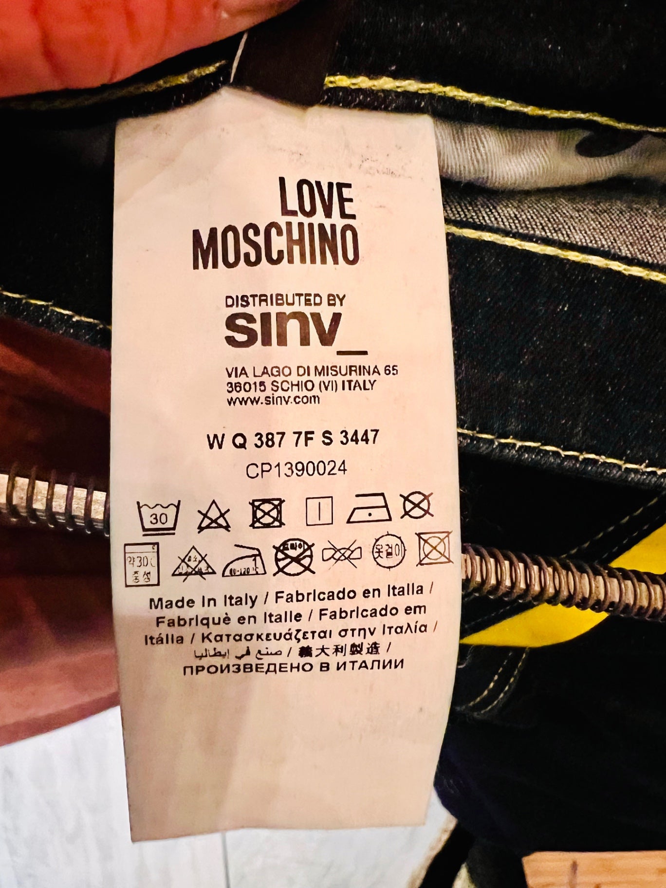 Love Moschino Jeans W 30 M Dunkelblau Neongelb
