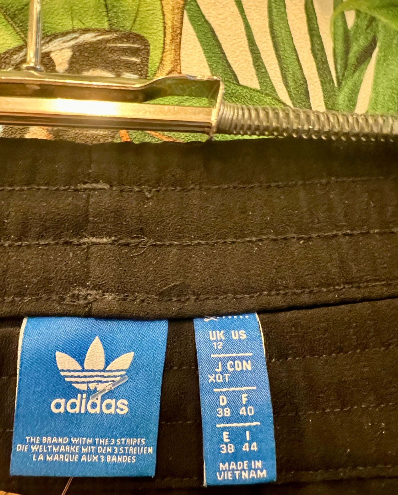 Adidas Hose 38 Schwarz Stoff