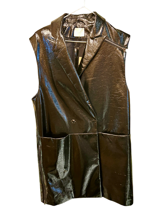 LaLa Berlin Lackleder Weste M / L Schwarz