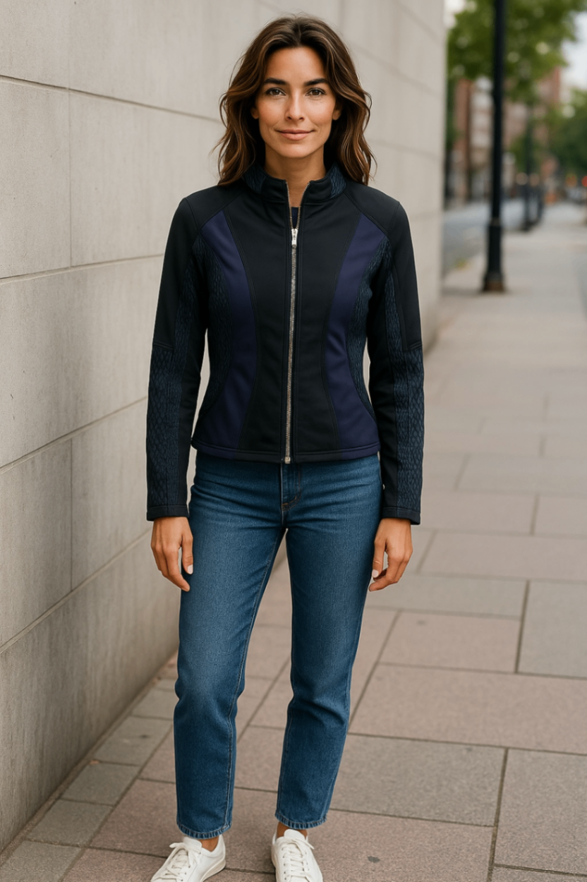 Marc Cain Jacke Softshell N4 40 M Dunkelblau Schwarz