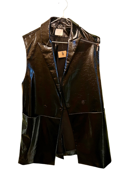 LaLa Berlin Lackleder Weste M / L Schwarz