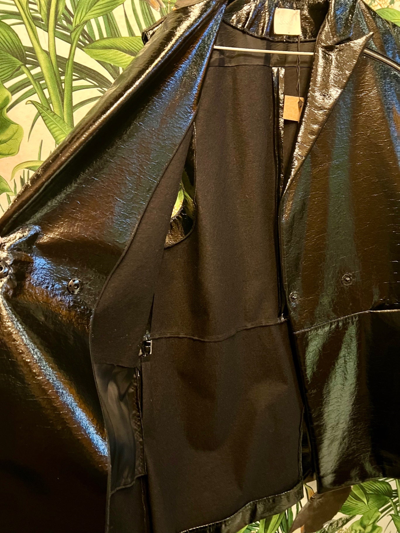 LaLa Berlin Lackleder Weste M / L Schwarz