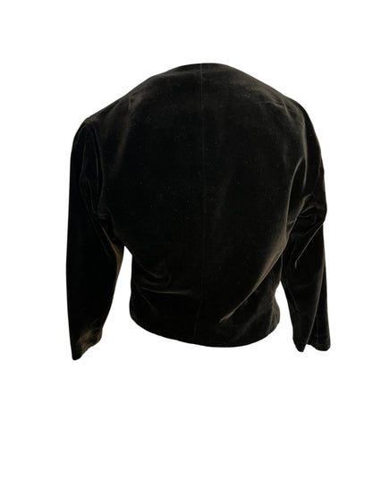 Sara's Choice: Vintage Bolero Blazer Cropped Samt schwarz | Gr. 40 | Dark Alternative