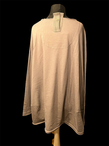 Rundholz Oversize Sweatshirt Grau Gr S – Longline, Used Look, Avantgarde, 100% Baumwolle