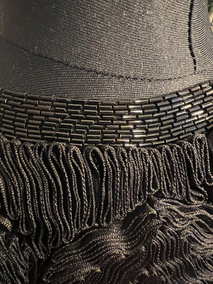 Vintage Seiden Bolero 40 Augustat GmbH India Schwarz Glanz