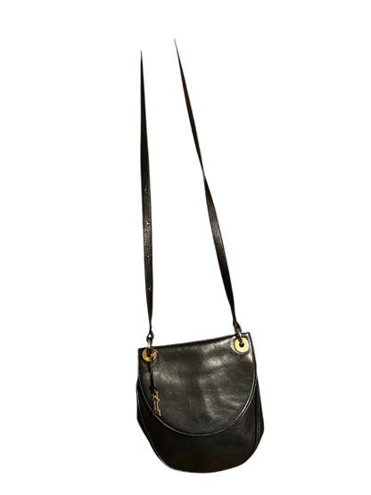 Goldpfeil Vintage Ledertasche Schwarz – Handmade in Germany, Gold‑Hardware, Top Zustand