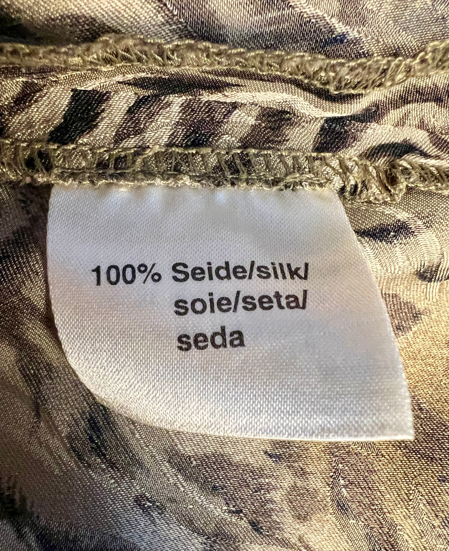 Vintage Blusenshirt Seide Leo Tiger Print Madeleine Gr 42 + Schal , 90s Y2K Animal Print