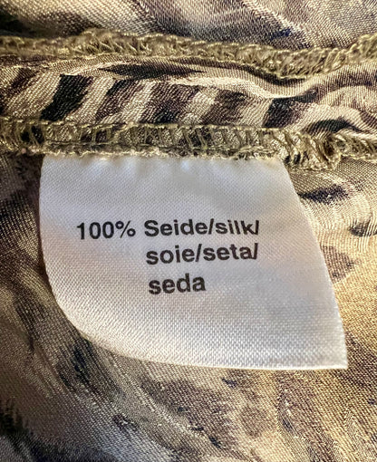 Vintage Blusenshirt Seide Leo Tiger Print Madeleine Gr 42 + Schal , 90s Y2K Animal Print