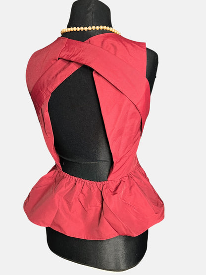 Sara's Choice: H&M – Top mit Band weinrot  | Gr. 36 38 S M | Dark Alternative