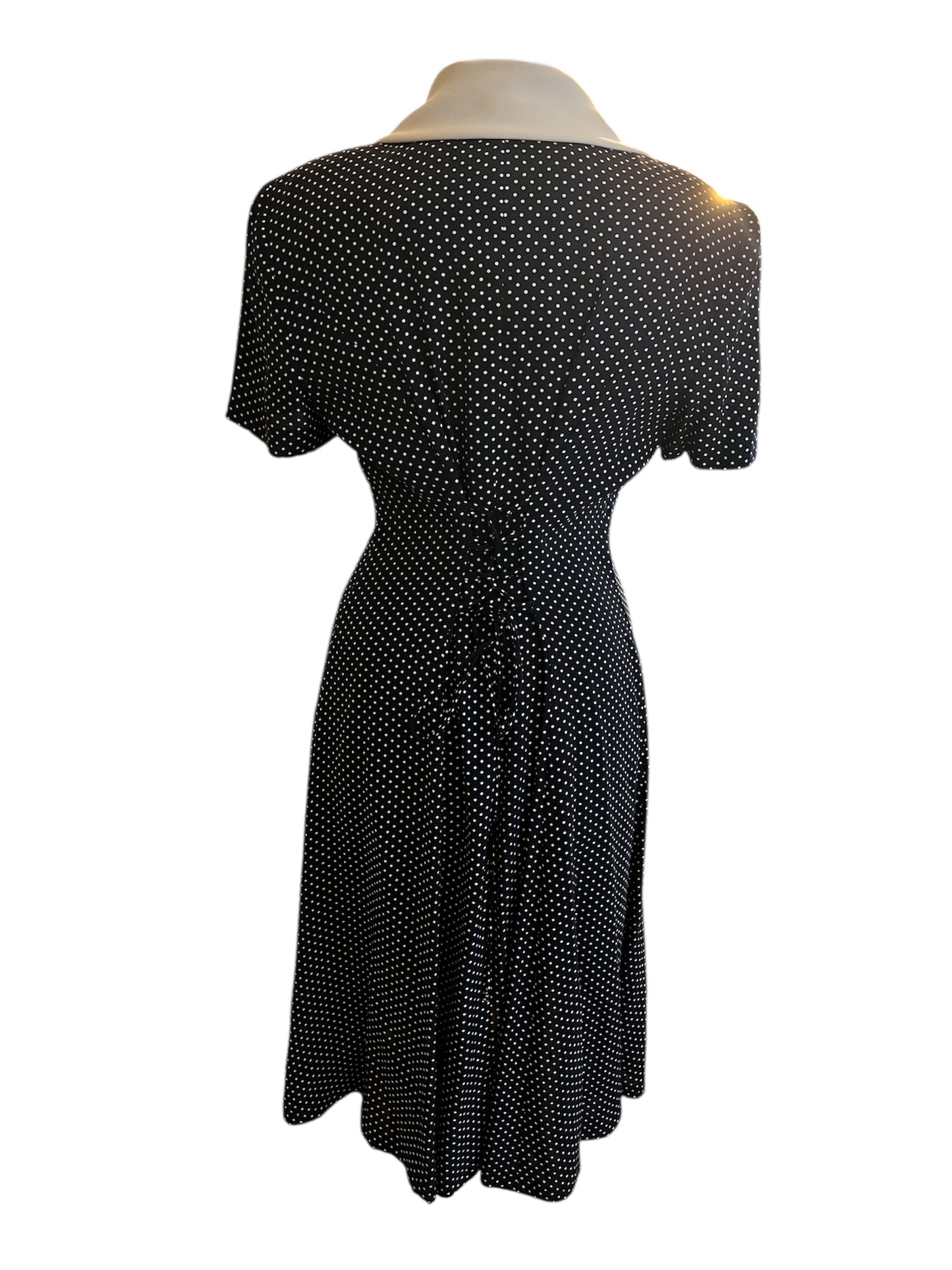 Joseph Ribkoff Kleid Punkte Vintage 38 Blau Polka 80s