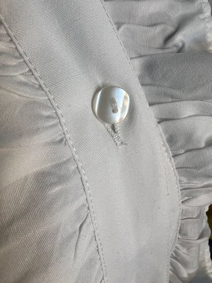 Sara's Choice: Vintage Bluse Rüschen weiss | Gr. 44 46 XL | Dark Alternative