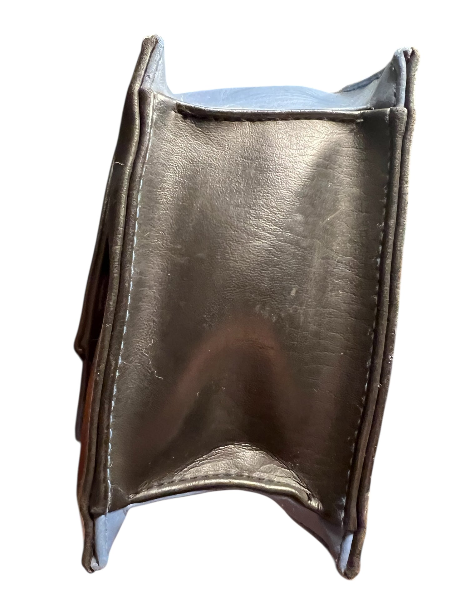 Vintage Leder Umhängetasche 80s – geometrisches Rautendesign – schwarz/blau – Statement Tasche