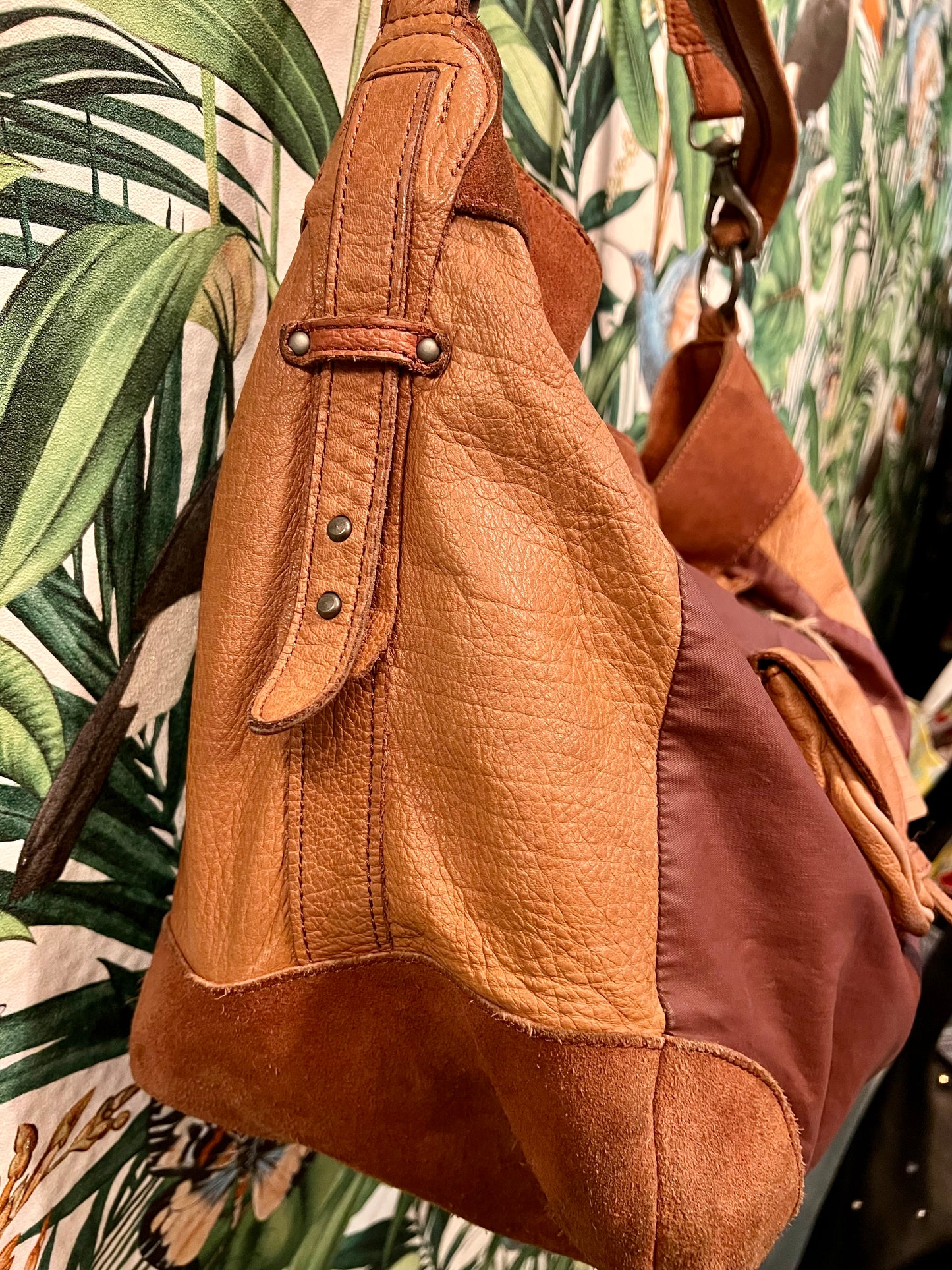 Große Liebeskind Berlin Tasche Braun Leder Wildleder Mix Boho
