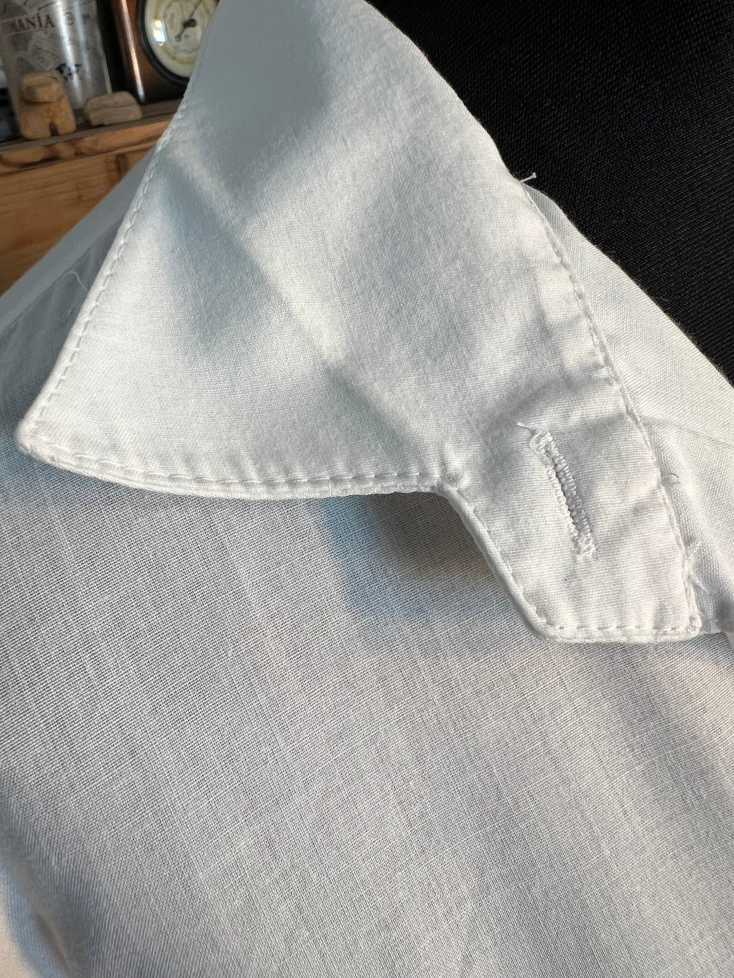 Sara's Choice: Vintage Bluse Landhaus schlicht weiss | Gr. 40 42 L | Dark Alternative